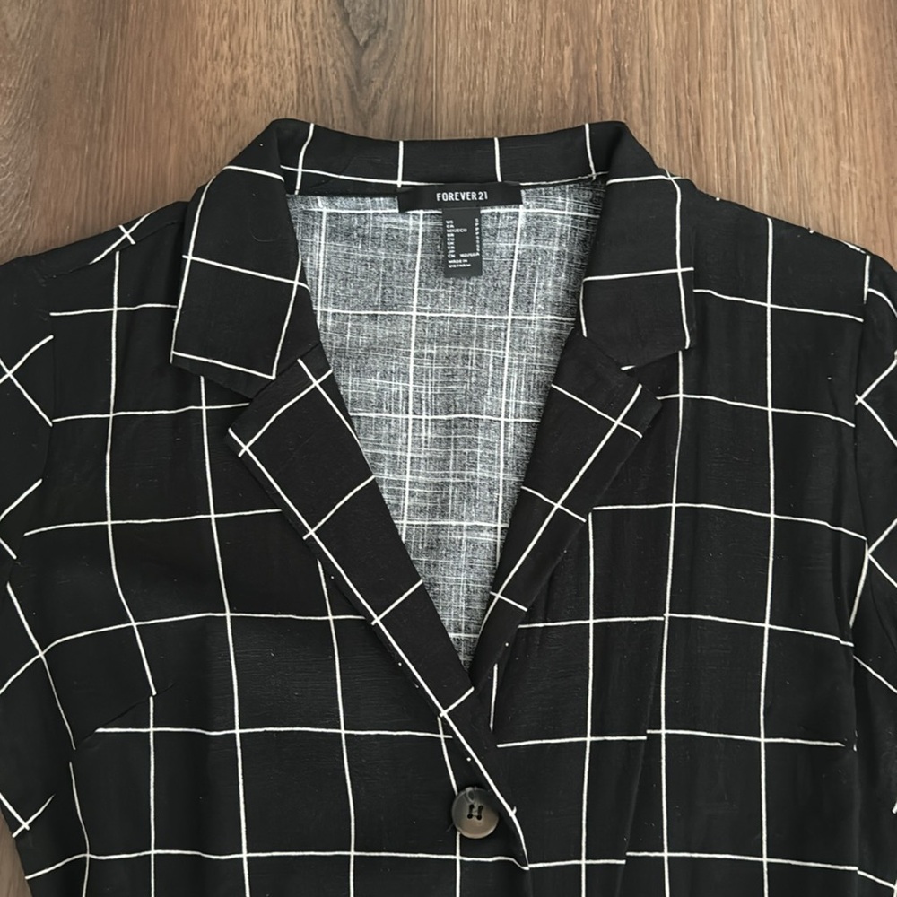 Cuffed Grid Print Romper from Forever 21 - Picture 3 of 5